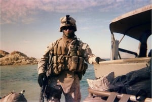 Sgt Keefe patrolling on the Euphrates River north of Haditha, Iraq 2007