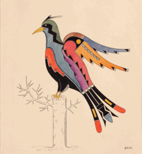 Bird; San Ildefonso Pueblo, New Mexico, by Awa Tsireh, ca. 1930